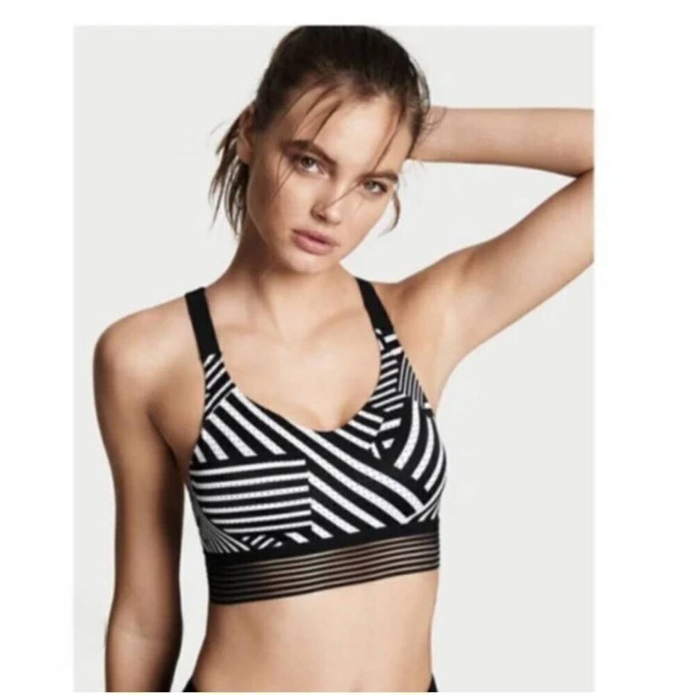 Victoria Sport Striped Mesh Sports Bra